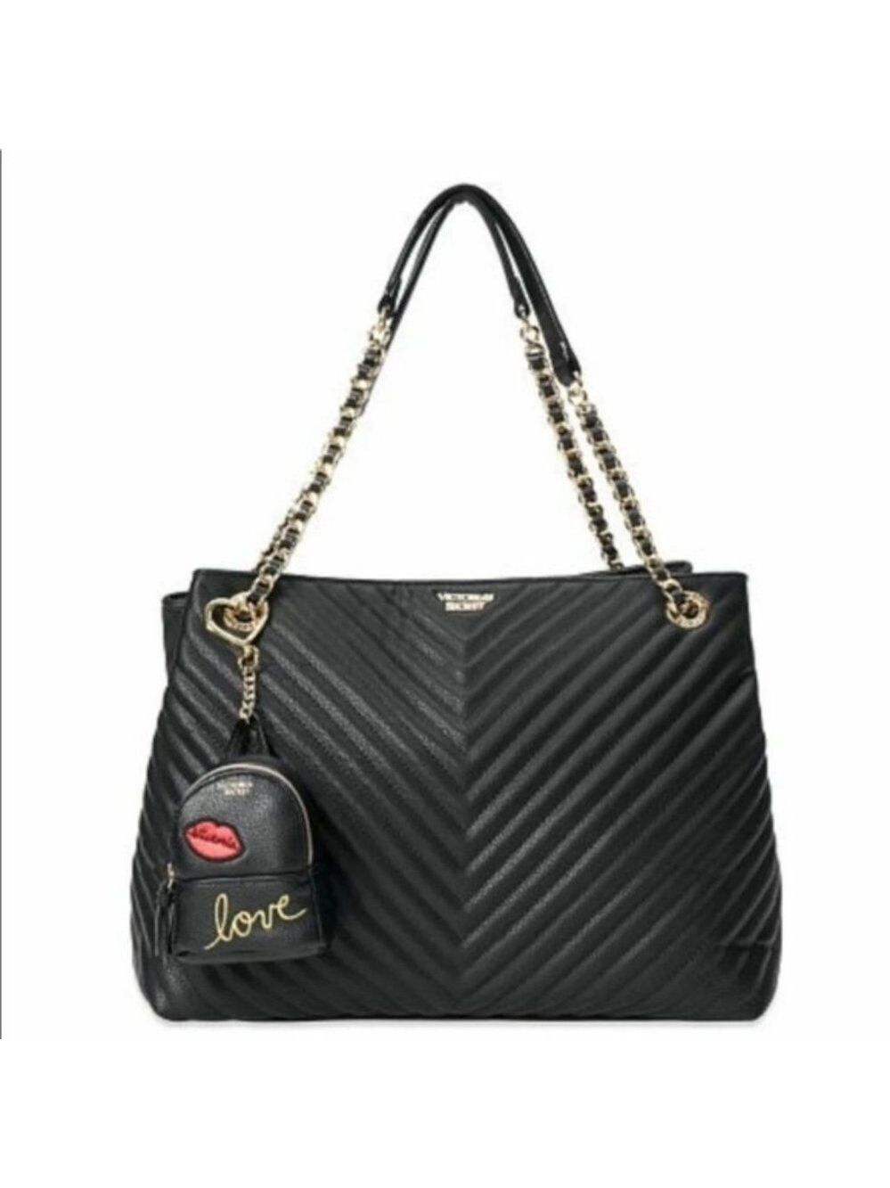 Victoria Secret Tote Bag & Keychain Charm